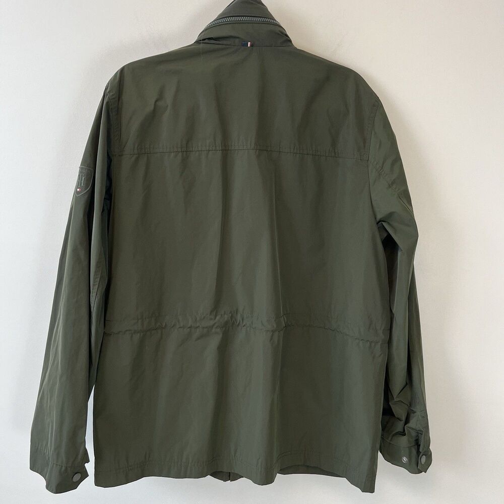 Tommy Hilfiger Men's Nylon Deerfield Zip Up Jacket Green Built in Hood Sz Large - Picture 6 of 14